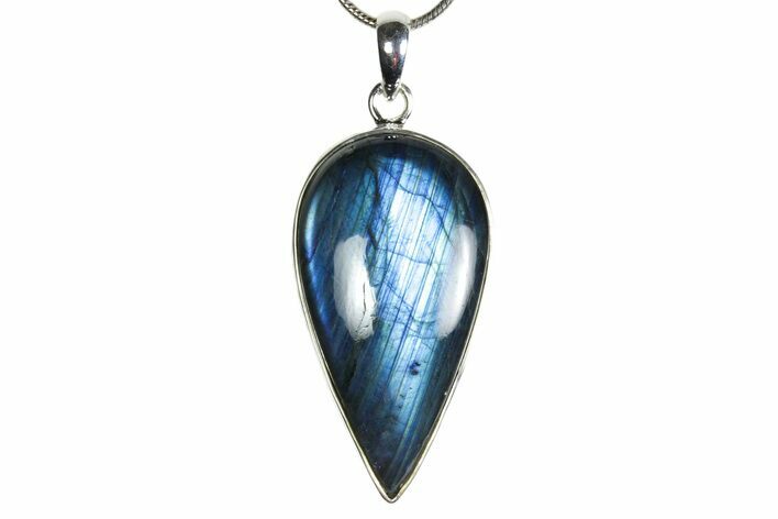 Brilliant Blue Labradorite Pendant with Chain #353885